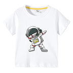 2025 New Kids Clothing Fashion Spaceman Graphic Short Sleeve T-Shirt 3-10Years Children Boy O-Neck Tops Tee Kids Summer Clothes