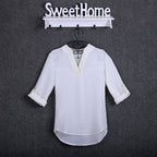 Plus Size Blouse Clothing Women Long Sleeve Shirt Chiffon Blouse Ladies Top