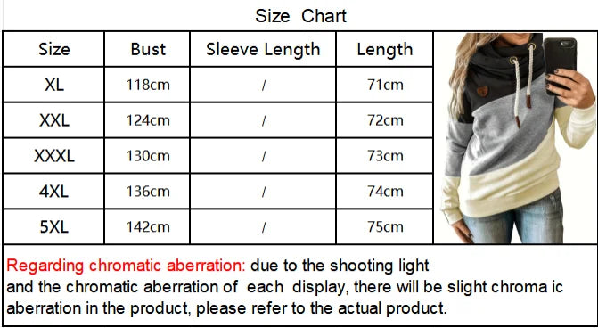 Plus Size Women's Clashing Hooded Sleeve Solid Color Casual Top