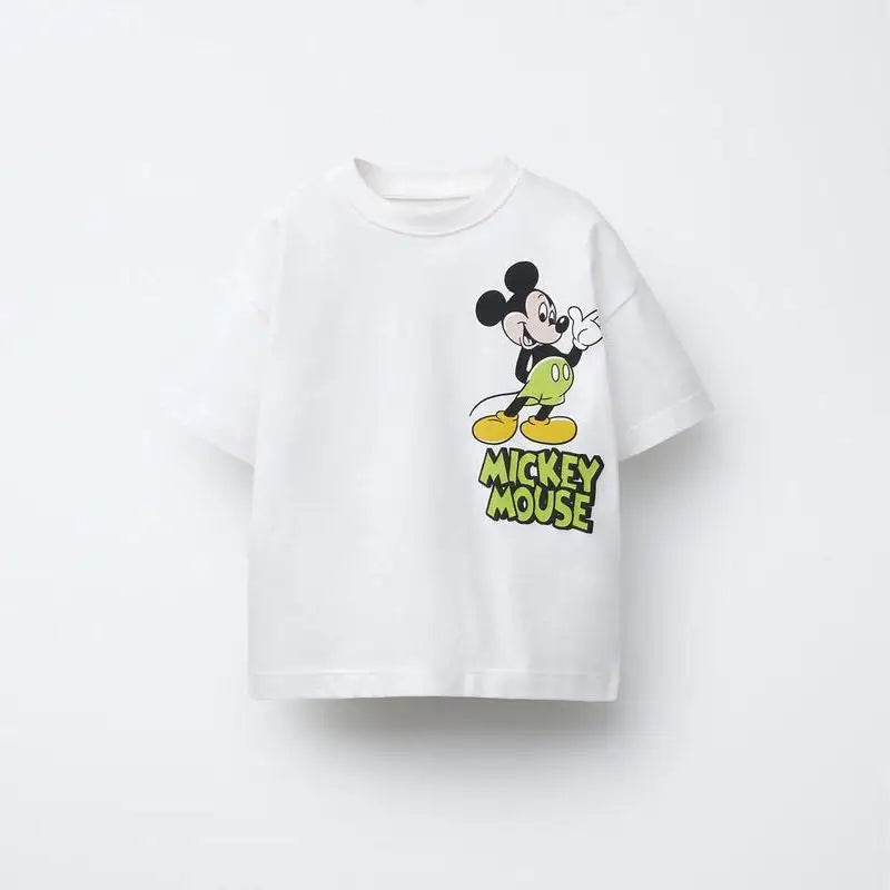 Cute Printed T-shirt Round Neck Basic 2025 Summer Clothing For Boys Simple Fashion T-shirt Cartoon Top Short Sleeve