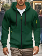 Men autumn and winter New Hoodies Long Sleeve Sweatshirt pocket Zipper Design Hooded Sweatshirt  Men Sportswear Casual Jacket