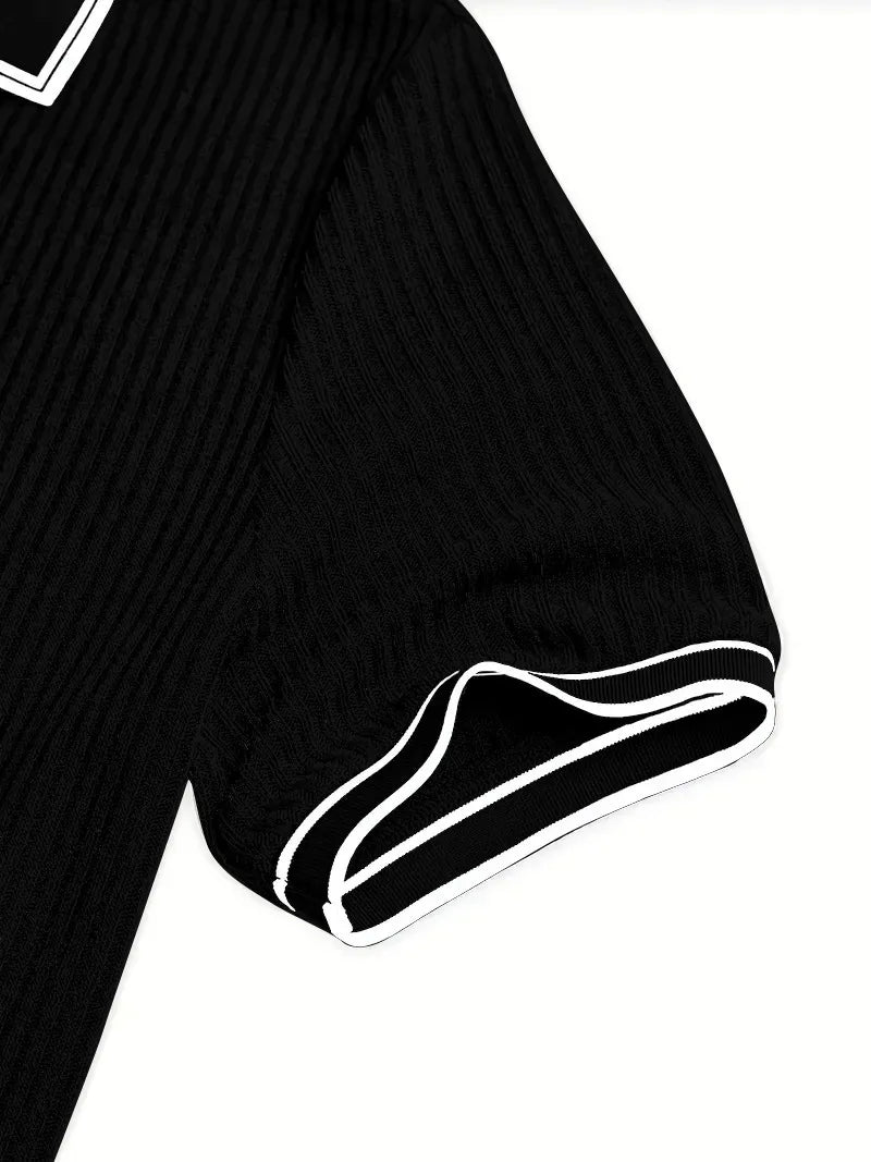 New Men's Polo Short-sleeved Shirt Solid Color For Men Business Casual And Trendy Summer New Men's Short-sleeved Polo Shirt