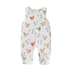 Citgeett Summer Infant Baby Girls Boys Rompers Print Straps Sleeveless Jumpsuits Overalls Clothes