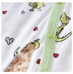 Spring and fall cotton long-sleeved baby clothing green Cartoon dinosaur print 0-18 months baby one-piece  newborn romper