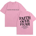 Faith Over Fear Christian Women T-shirts Christian Clothes Jesus Fashion Trendy T-shirts Bible Verse Sportwear Aesthetic Clothes