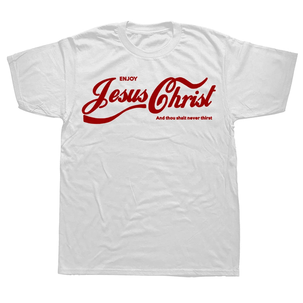 Funny Enjoy Jesus Christ The Real King Christian Graphic T-shirt Tshirt Men Women's Fashion Oversized 100% Faith Prayer T Shirt