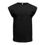 Amazon cross-border American summer new vest men's loose youth casual solid color thin shoulder T-shirt for men