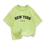 Summer Baby Boy Clothes Kid Girls Casual Tops New York Printed T-shirts Children Fashion Crew Neck Short Sleeve Top