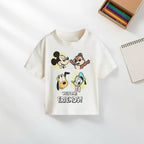 Fashion Simple Kids Clothes T-shirt Summer Children's Wear Tops Short Sleeve Tees Printed Cartoon Cotton Casual Tshirts 9m-7y
