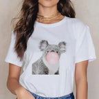 Women Cartoon Kawaii Animal Koala Print Woman Tshirt Harajuku Ropa Mujer Graphic Plus Size T-Shirt Casual Streetwear  Tees