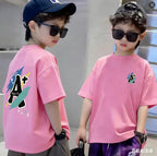 Nickelodeon Fashion children's cartoon print 100%pure cotton soft and fluffy T-shirt for medium-sized children,cute top for kids