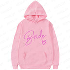 Team Bride Matching Hoodies Women Soft Casual Bridesmaid Bachelorette Party Gift Hooded Sweatshirts Wedding Group Outfits Tops
