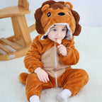 Cartoon Flannel Baby Rompers Unicorn Rabbit Dinosaur Pajamas Cotton Baby Boy Girls Animal Costume Baby Jumpsuit Kigurumi Outfits