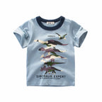 2 3 4 5 7 9 Years Summer Baby Boys Short Sleeve T-shirt Children Kids Cotton Cartoon Tops For Little Boys KF1022