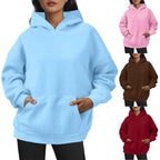 Plus Size Hoodies for Women Women's Oversized Hoodie Loose Fit Soft Fleece Pullover Hooded Sweatshirt with Pockets for Girls