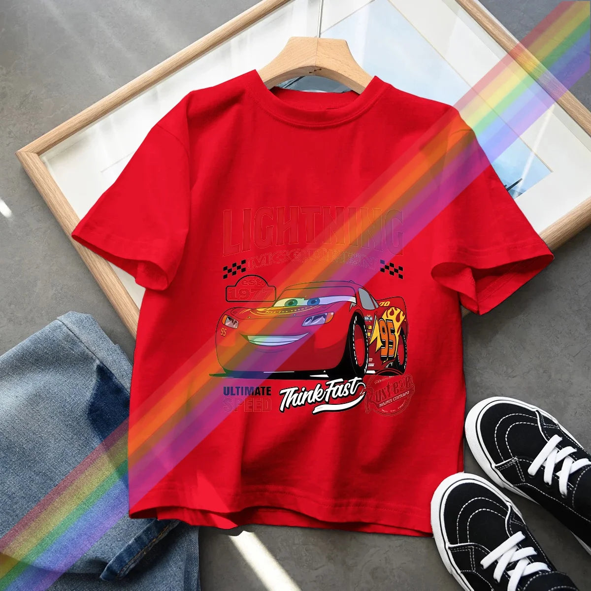 Hot Sale Car Pixar Lightning McQueen Print Cute Kids T-Shirts Girls Clothes Baby Boys Short Sleeve T Shirt Summer Children Tops