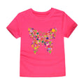 Girls Clothes 2 to 3 4 5 6 7 8 9 10 11 12 13 14 Years 100% Cotton 2024 Summer T Shirts Yellow Butterfly Floral Tee Shirt Tops