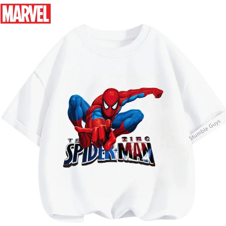 Boys Spiderman Clothes Girls Spider-Man Graphic T-Shirt Ages 3-14 Summer Marvel Kids Casual Tops