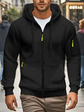 Men autumn and winter New Hoodies Long Sleeve Sweatshirt pocket Zipper Design Hooded Sweatshirt  Men Sportswear Casual Jacket