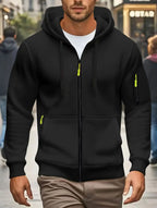 Men autumn and winter New Hoodies Long Sleeve Sweatshirt pocket Zipper Design Hooded Sweatshirt  Men Sportswear Casual Jacket