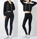 2026 hoodie female student loose spring and autumn with hat solid color simple hooded top jacket