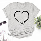 New Women T Shirt Cute Than Heart Printed T-shirt Fashion Love Heart Loose Short Sleevs Round Neck T-shirt Casual Female Tops