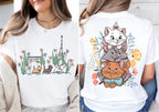Y2K Street Fashion Casual Versatile Top Women Summer Cartoon New T-Shirt The Aristocats Shirt Marie Toulouse Berlioz Cats Tee