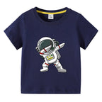2025 New Kids Clothing Fashion Spaceman Graphic Short Sleeve T-Shirt 3-10Years Children Boy O-Neck Tops Tee Kids Summer Clothes