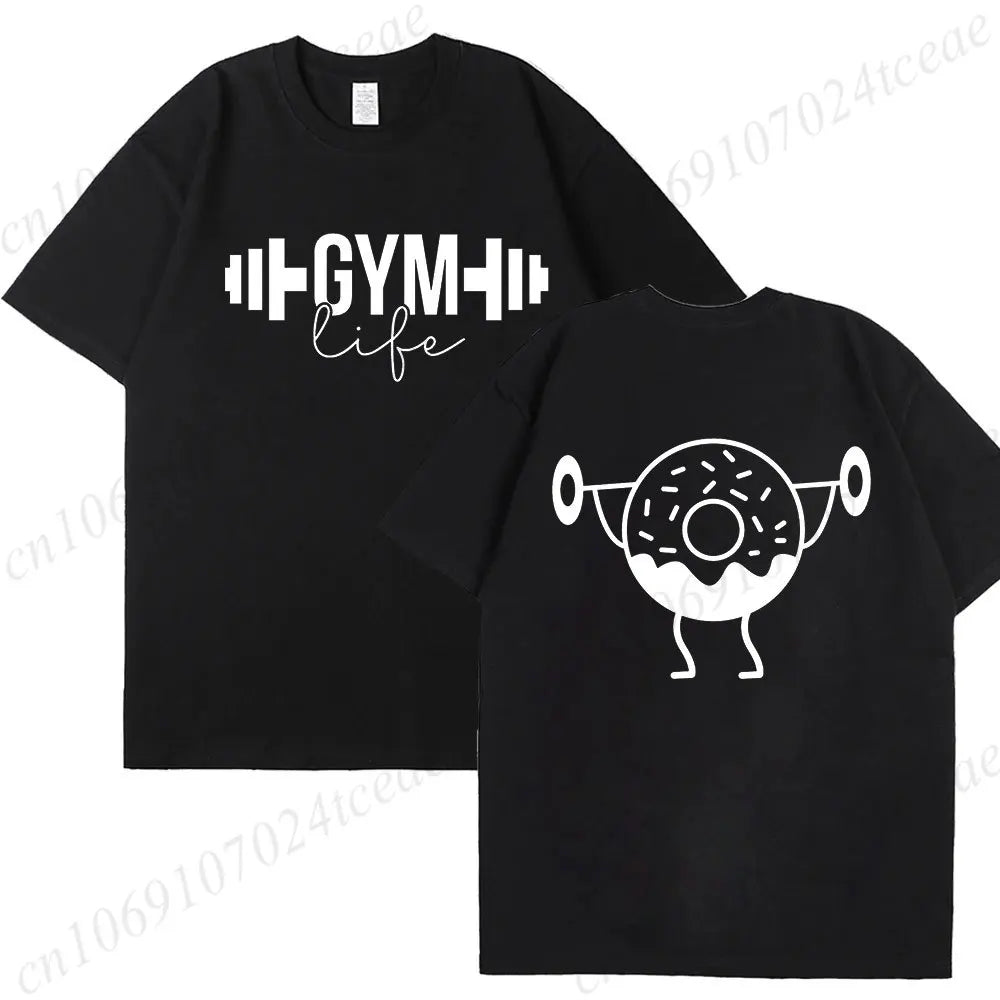 Funny Gym Life T-Shirts for Women Workout Summer Short Sleeve Tees Motivational Positive Tees Cute Exercise Fitness Tops