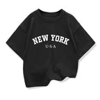 Summer Baby Boy Clothes Kid Girls Casual Tops New York Printed T-shirts Children Fashion Crew Neck Short Sleeve Top