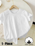 Plus Size Ladies' 100% Cotton T-Shirt Set Comfortable Casual T-Shirts, Colors Include Navy Blue White Black Beige