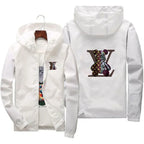Spring and autumn casual printed zipper hooded jacket, fashionable new windproof and waterproof men's outdoor sportswear