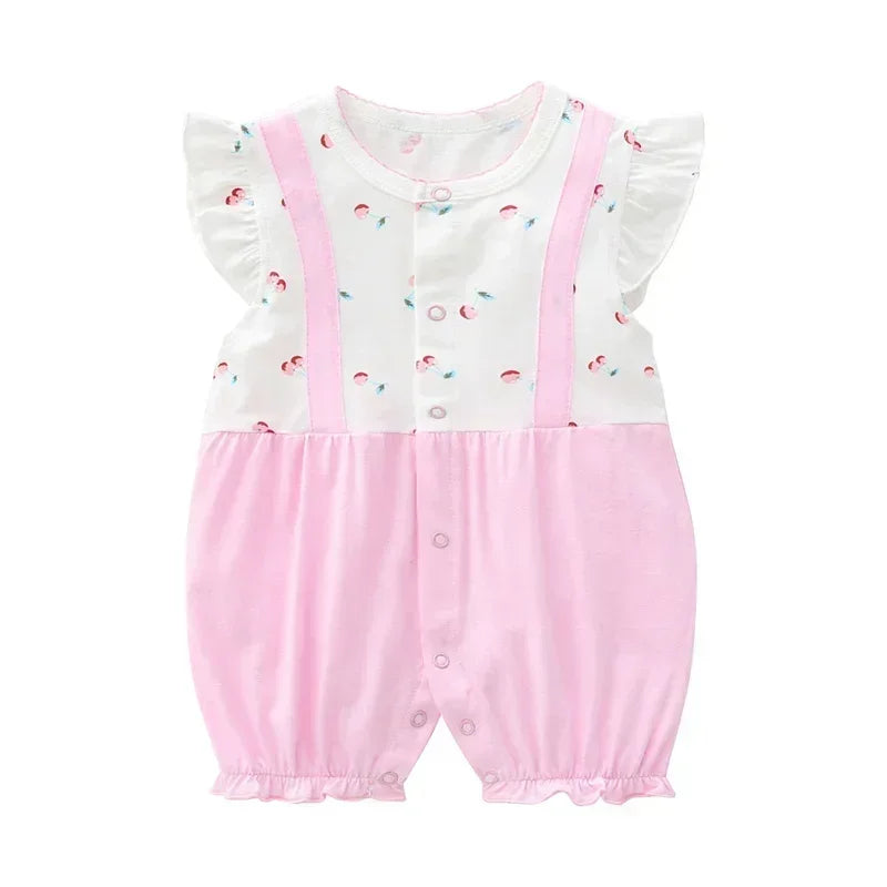 3-18 Month baby Summer clothes rompers girls overalls short Sleeve bodysuit cotton baby clothing jumpsuit newborn Girl onesies