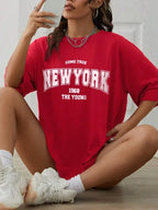 When 1968 The New York Is Young  Woman Tshirts Creativity Streettshirt Individual Casual Clothes Plus Size Aesthetic Clothes