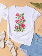 Graphic T-shirt Women Top Lady Female Shirt Tee Flower Carto Women Clothes Aesthetic Clothes Tops