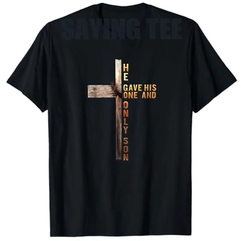 Easter Cross He Is Risen Jesus Christian Men Women T-Shirt Christian Cross Bible John 3:16 Reflection 0L3Q48 Saying Tee Novelty