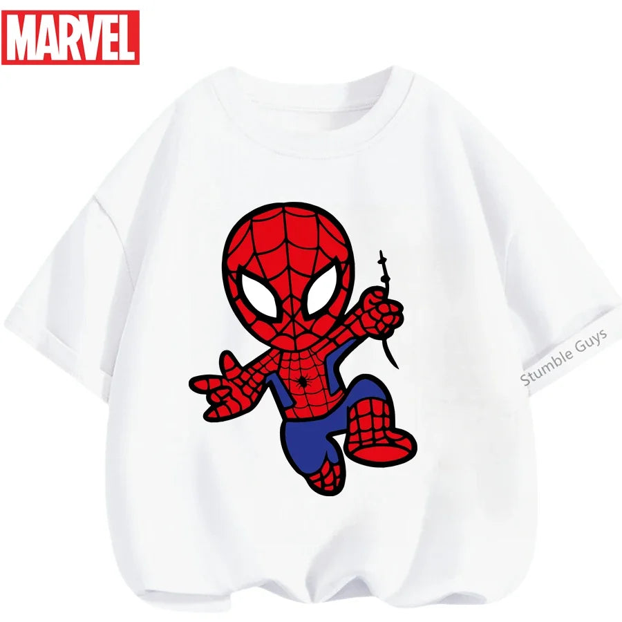 Boys Spiderman Clothes Girls Spider-Man Graphic T-Shirt Ages 3-14 Summer Marvel Kids Casual Tops