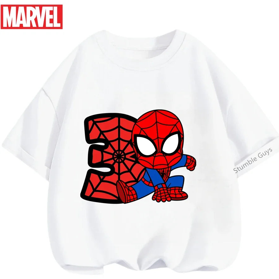 Boys Spiderman Clothes Girls Spider-Man Graphic T-Shirt Ages 3-14 Summer Marvel Kids Casual Tops