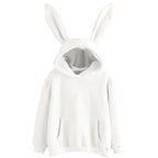 2025 Autumn And Winter New Women's Clothing Harajuku Wei Hooded Rabbit Hoodie Solid Color Loose Casual Women's Top Women's Coat
