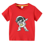2025 New Kids Clothing Fashion Spaceman Graphic Short Sleeve T-Shirt 3-10Years Children Boy O-Neck Tops Tee Kids Summer Clothes