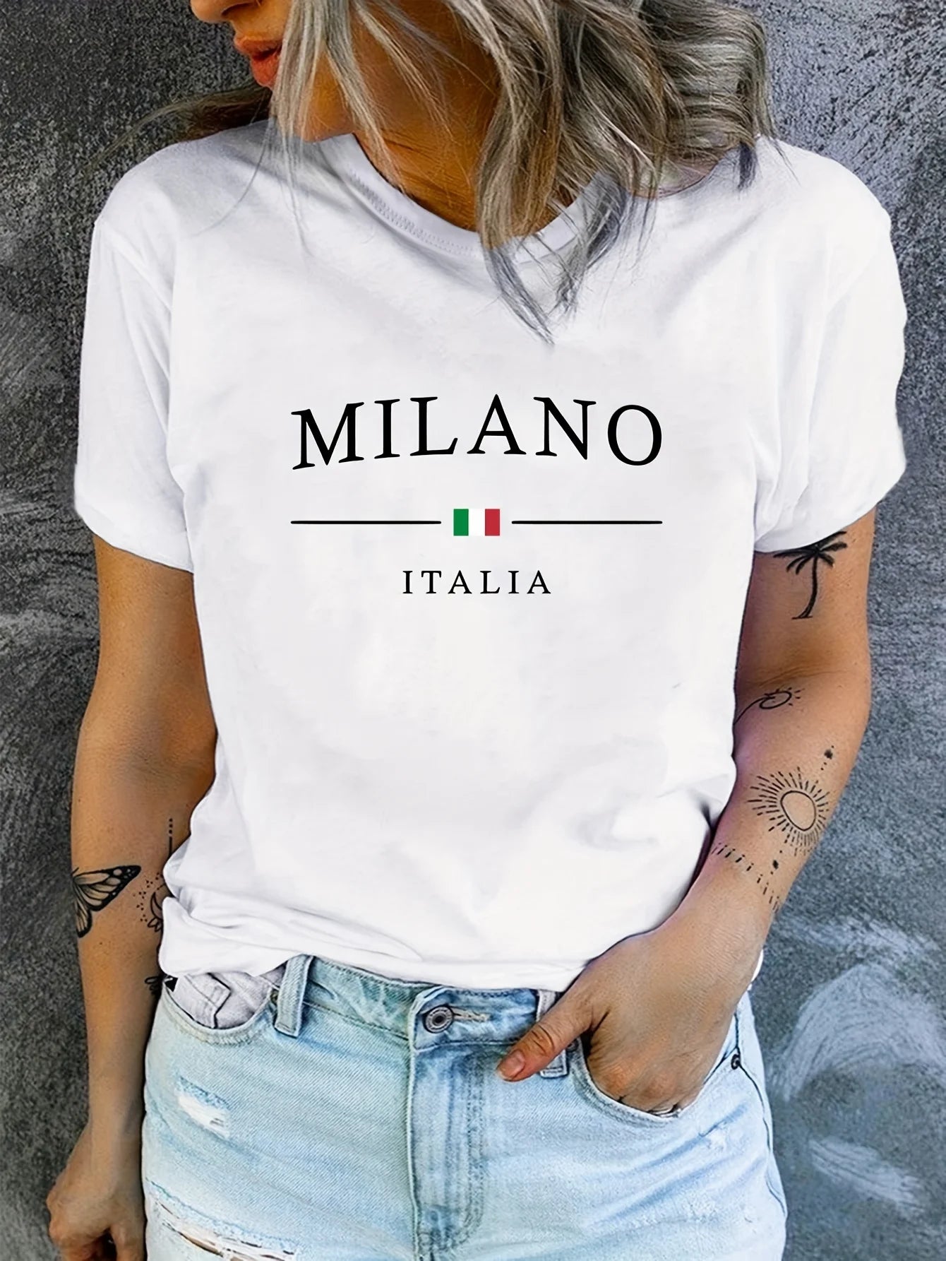 Milano Italy Print Plus Size T-shirt Women's Harajuku Short Sleeve Casual Women's T-shirt Clothing Street Tops Aesthetic Clothes