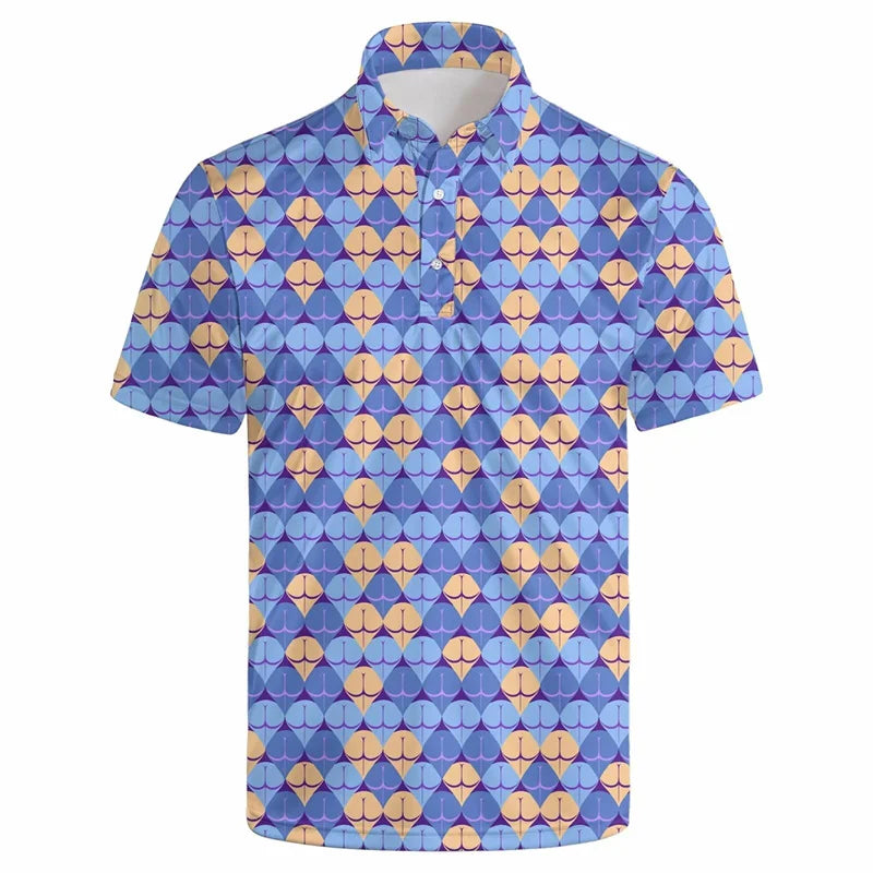 Fashion USA Flag Pattern Polo Shirt For Men 3D Print Short Sleeves T-shirt Hot Sale Street Summer Button Loose Lapel T Shirts
