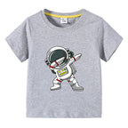2025 New Kids Clothing Fashion Spaceman Graphic Short Sleeve T-Shirt 3-10Years Children Boy O-Neck Tops Tee Kids Summer Clothes