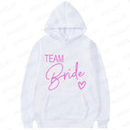 Team Bride Matching Hoodies Women Soft Casual Bridesmaid Bachelorette Party Gift Hooded Sweatshirts Wedding Group Outfits Tops