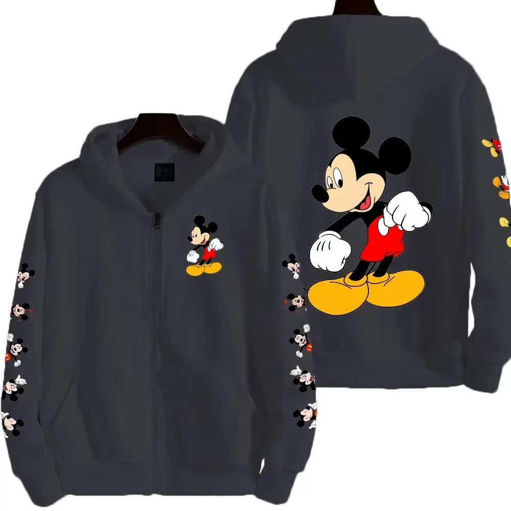 Unisex Disney Zip Up Hoodie Men Women Oversized Casual Long Sleeves Streetwear Sweatshirt Autumn Winter Trendy New Y2k Clothes