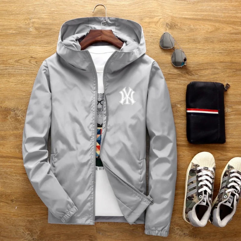2026 New Spring and Autumn Men's Plus-size Casual Fashion Zippered Outdoor Windproof and Sun-proof Windbreaker Jacket