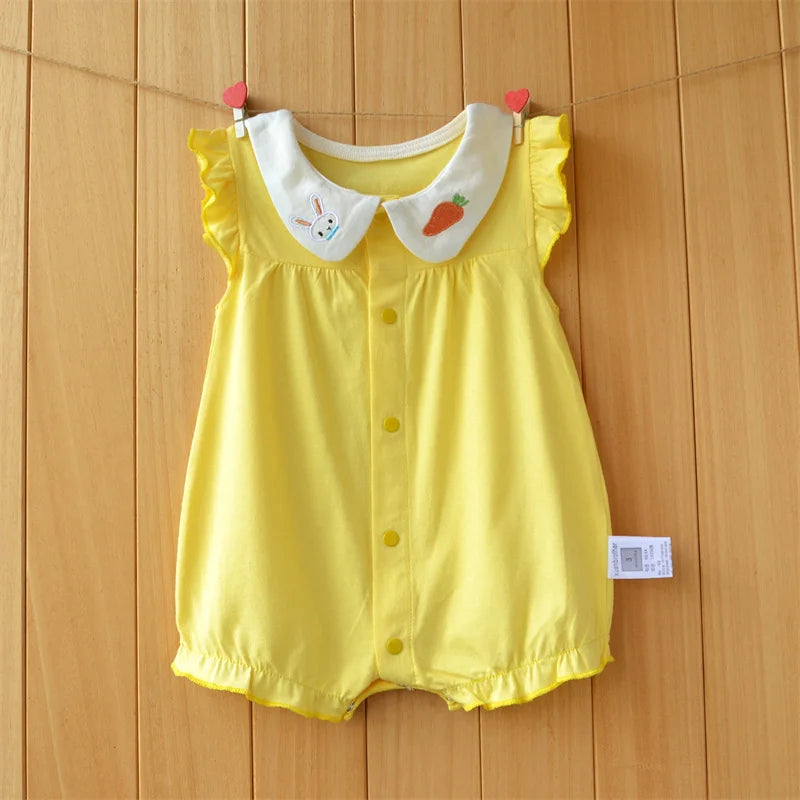 3-18 Month baby Summer clothes rompers girls overalls short Sleeve bodysuit cotton baby clothing jumpsuit newborn Girl onesies
