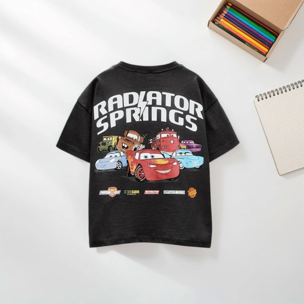 Cartoon Car Pattern Kids Tshirt Summer Clothing Fashion Versatile Boys Short Sleeve Tops Tees Children's Wear Casual T-shirts