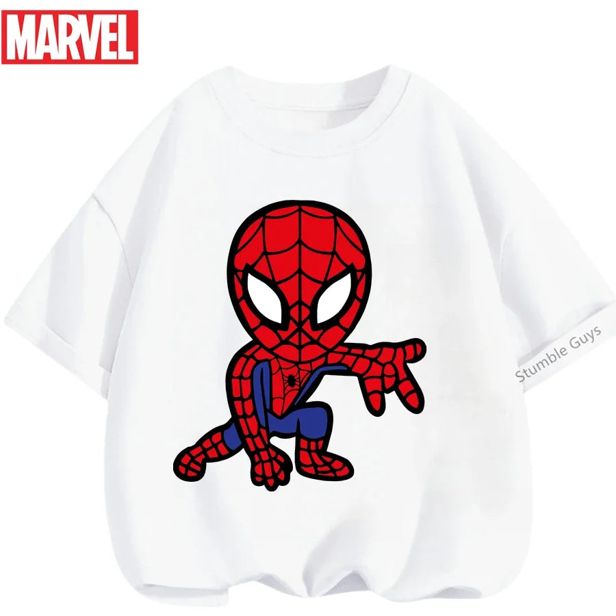 Boys Spiderman Clothes Girls Spider-Man Graphic T-Shirt Ages 3-14 Summer Marvel Kids Casual Tops