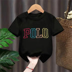 2026 Summer Kids Korean Style Simple 100% Cotton T Shirt for Children Trendy Letter Printed Tees Girls Daily Casual Sweatshirts